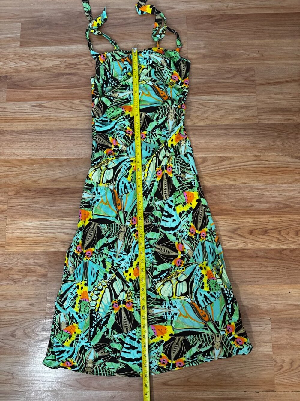 Vintage Diane Von Furstenberg Slip Midi Butterfly Print Sleeveless Dress Y2K - Picture 7 of 8
